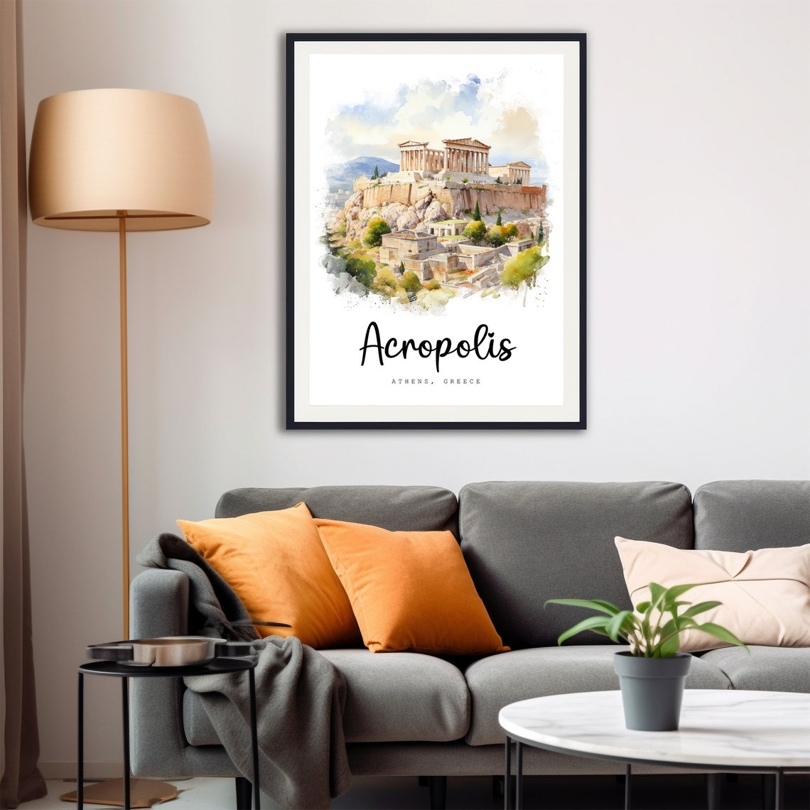 Acropolis of Athens Greece Ancient Parthenon Watercolor Poster - Image 4