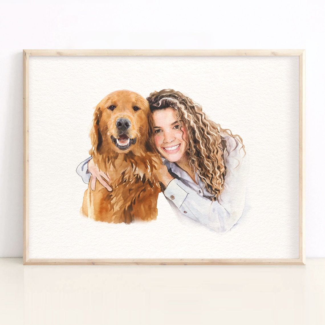 Desi Cooper and Lucky Custom Multi Pet Watercolor Portrait Art Poster - Image 4