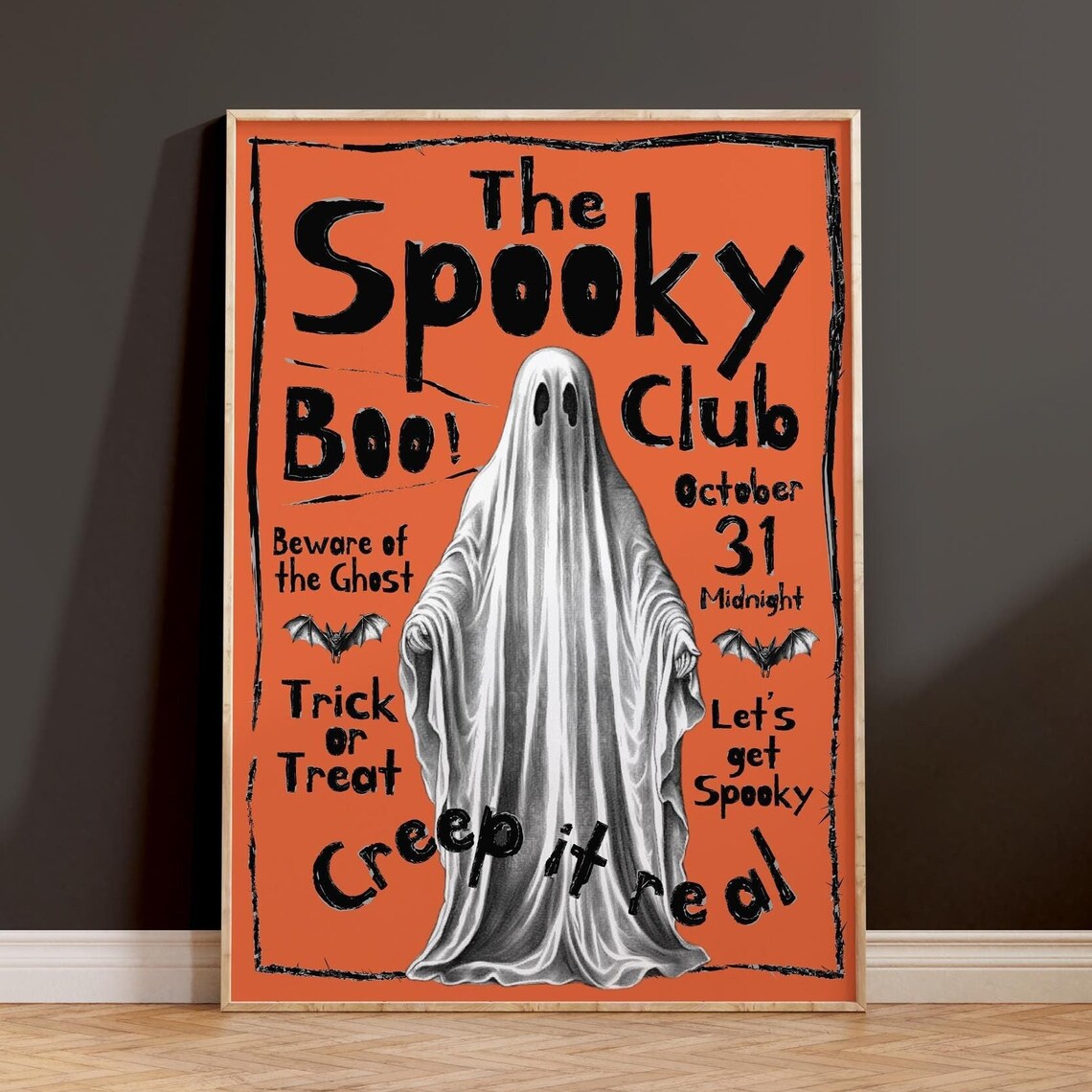 The Spooky Club Ghost Boo Trick Or Treat Halloween Night Poster