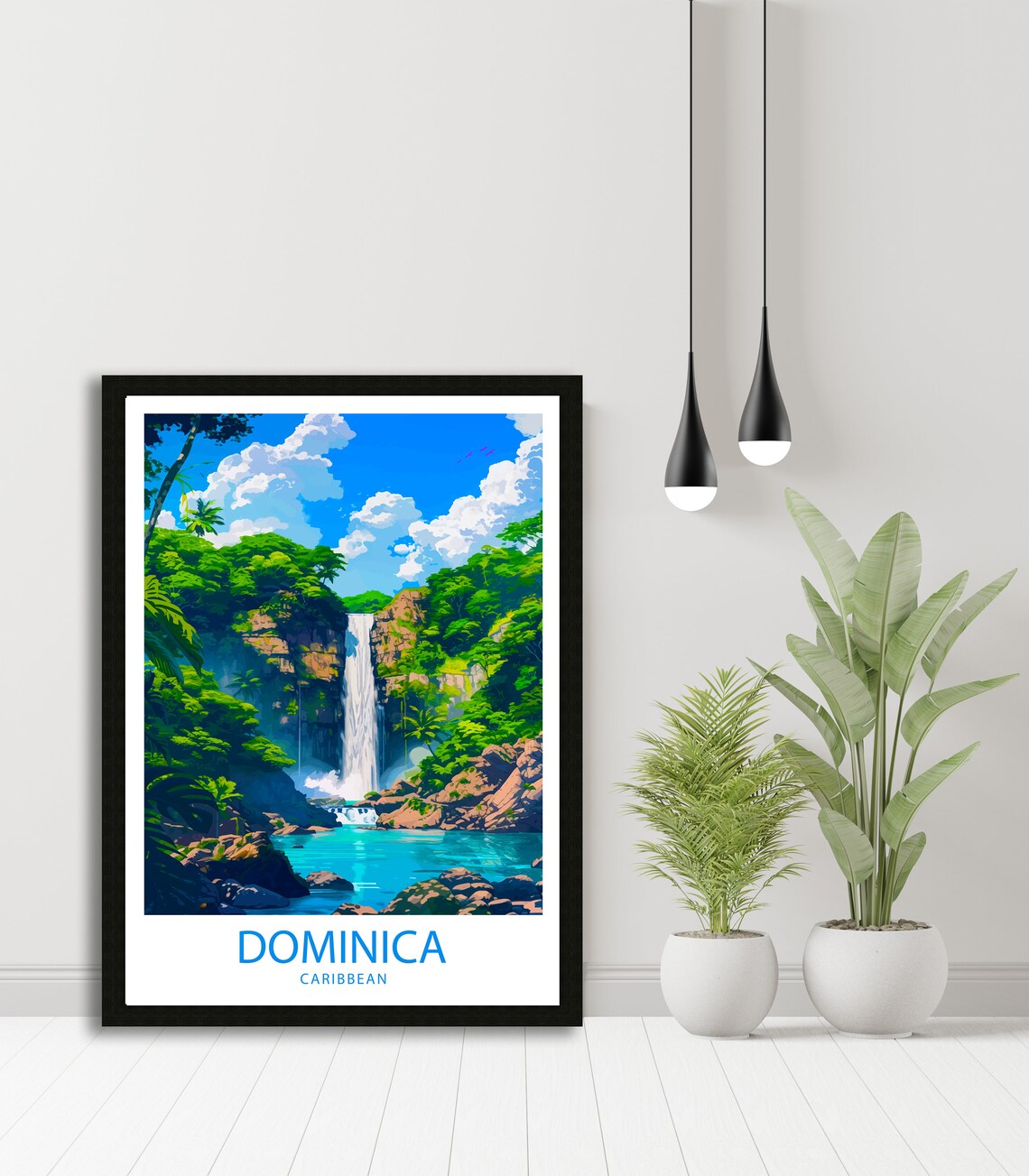 Dominica Caribbean Trafalgar Falls Rainforest Waterfall Poster - Image 4