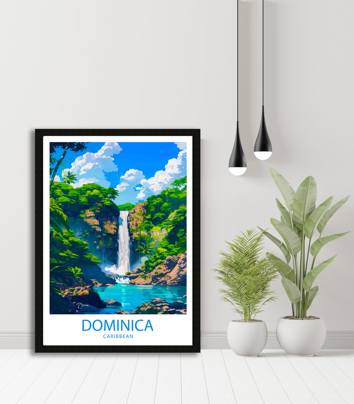 Dominica Print Trafalgar Falls Travel Print Dominica Poster Wall Decor Dominica Caribbean Trafalgar Falls Wall Art Dominica Poster Gift Art - Image 4