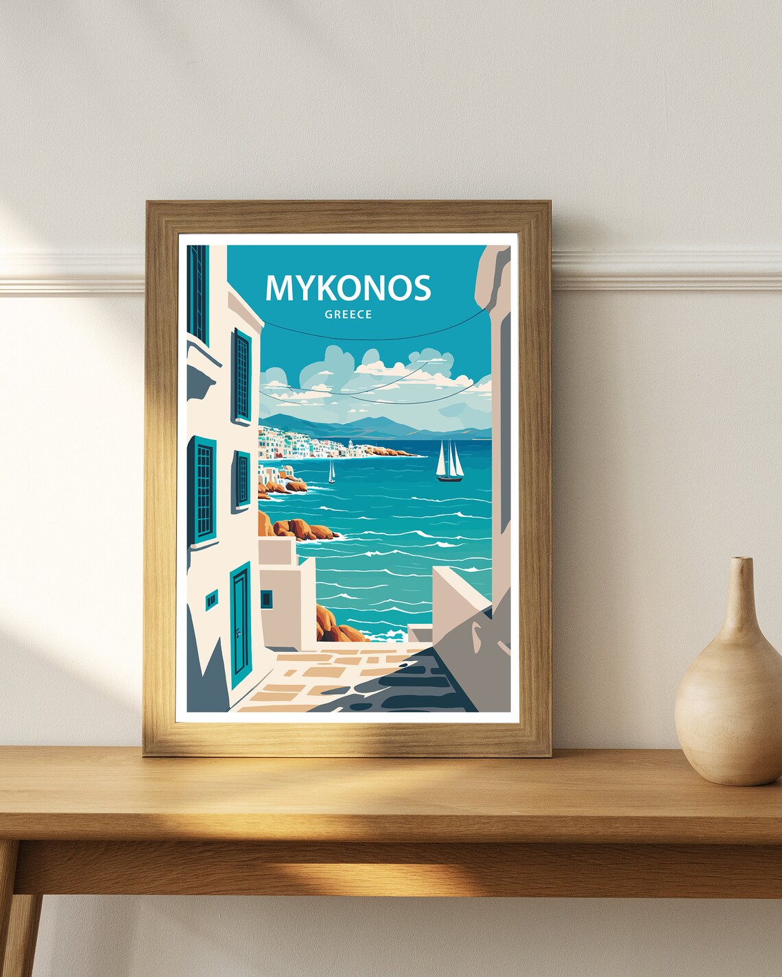 Mykonos Greece Travel Poster - Image 3