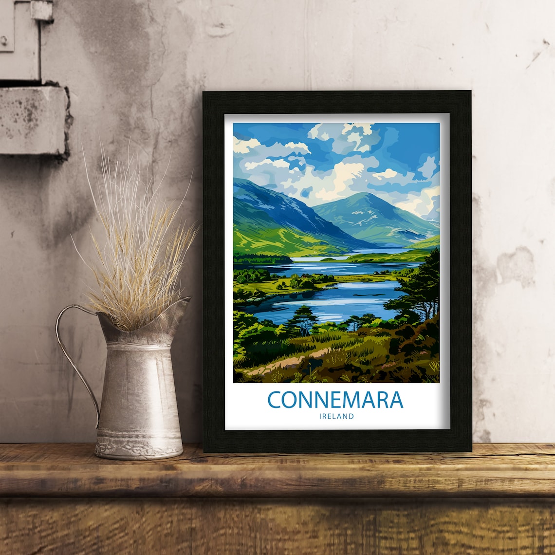 Connemara Travel Poster, Ireland Wall Decor