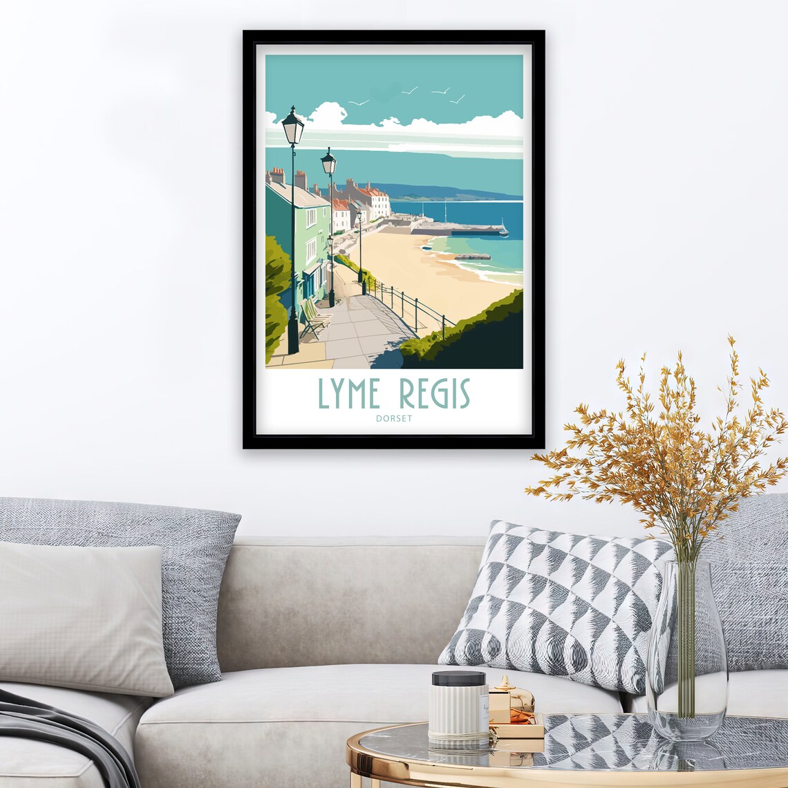 Lyme Regis Travel Poster, Dorset Wall Art - Image 3