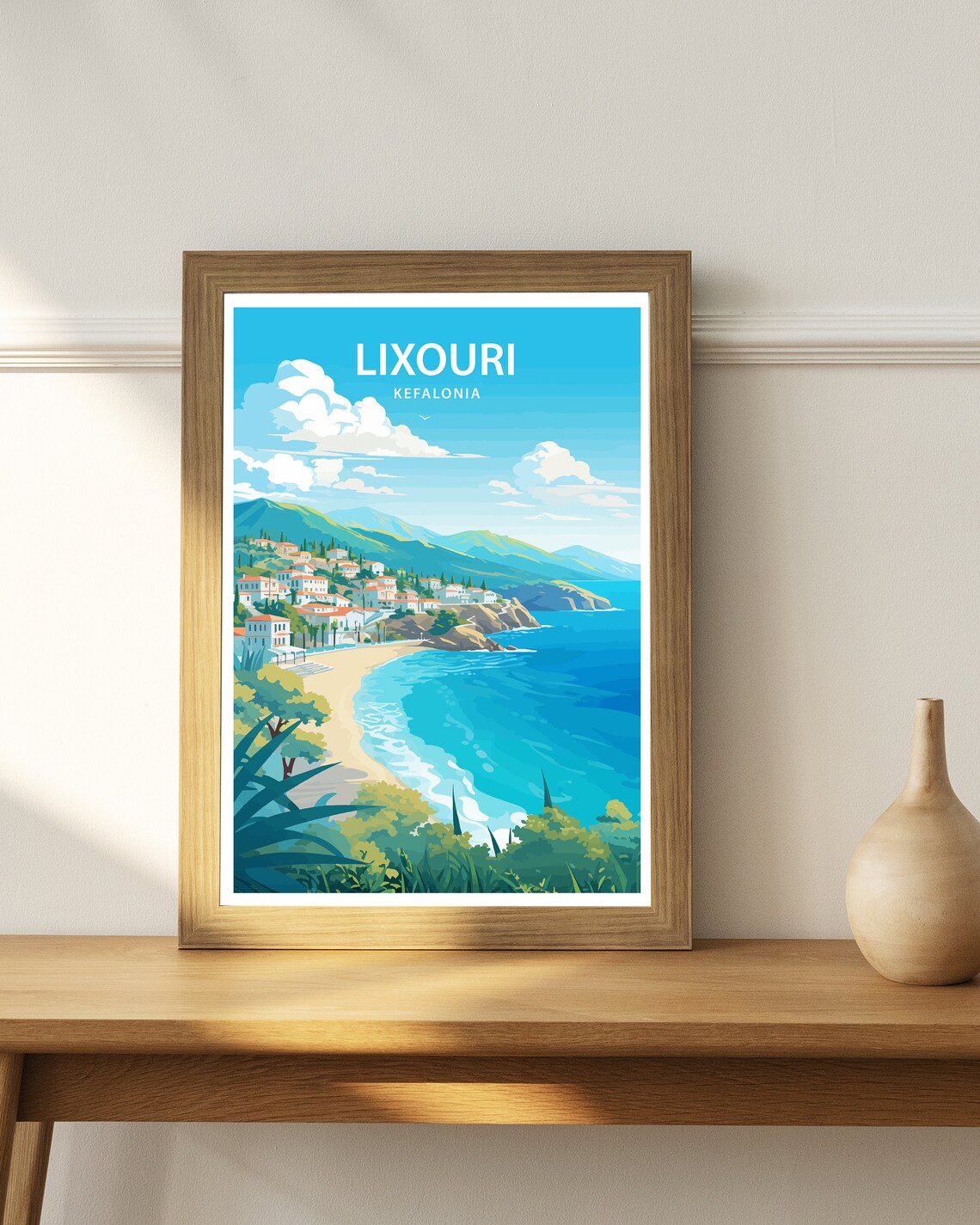 Lixouri Travel Print Lixouri Wall Decor Greece Lixouri Art Lixouri Wall Art Greece Poster Gift Greek Island Lovers Lixouri Kefalonia Print