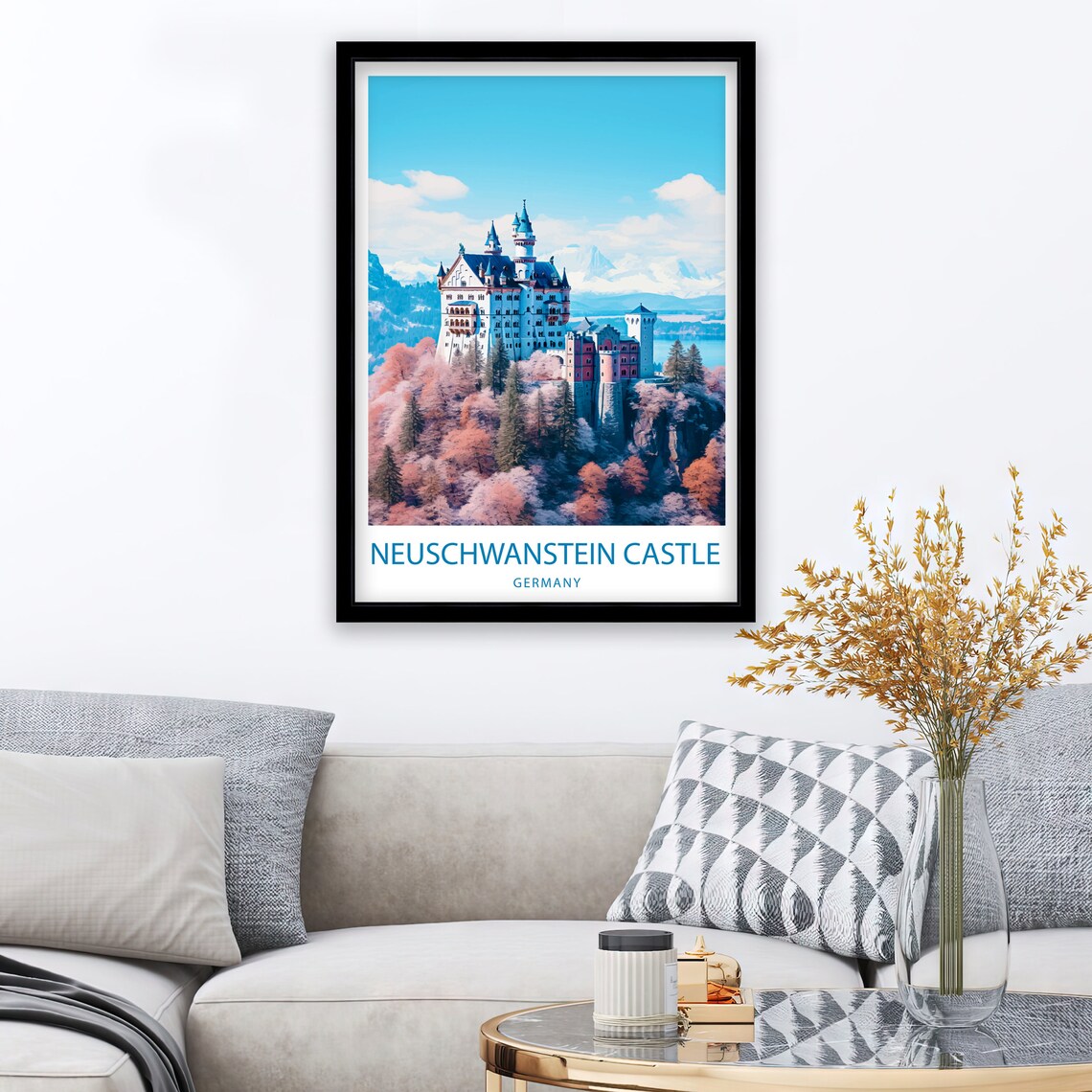 Neuschwanstein Castle Travel Poster, Germany - Image 2