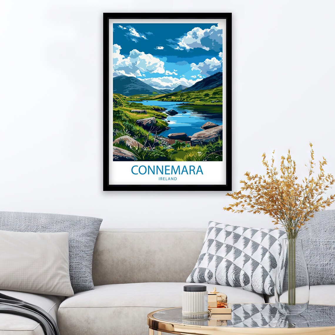 Connemara Ireland Lake and Mountains in the Irish Countryside Poster - Image 2
