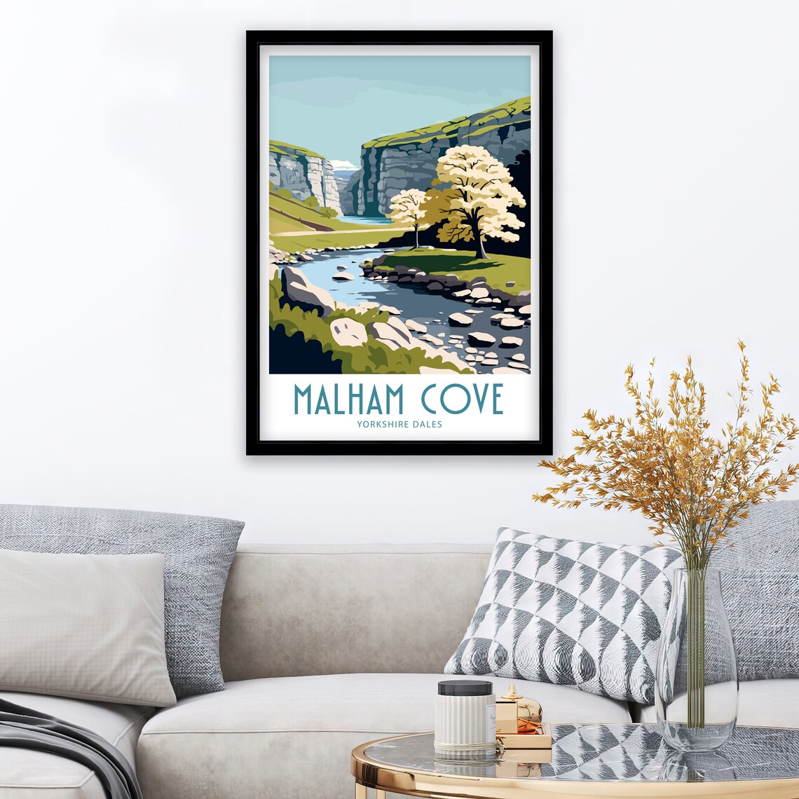 Malham Cove Travel Poster, Yorkshire Dales Art Print - Image 4
