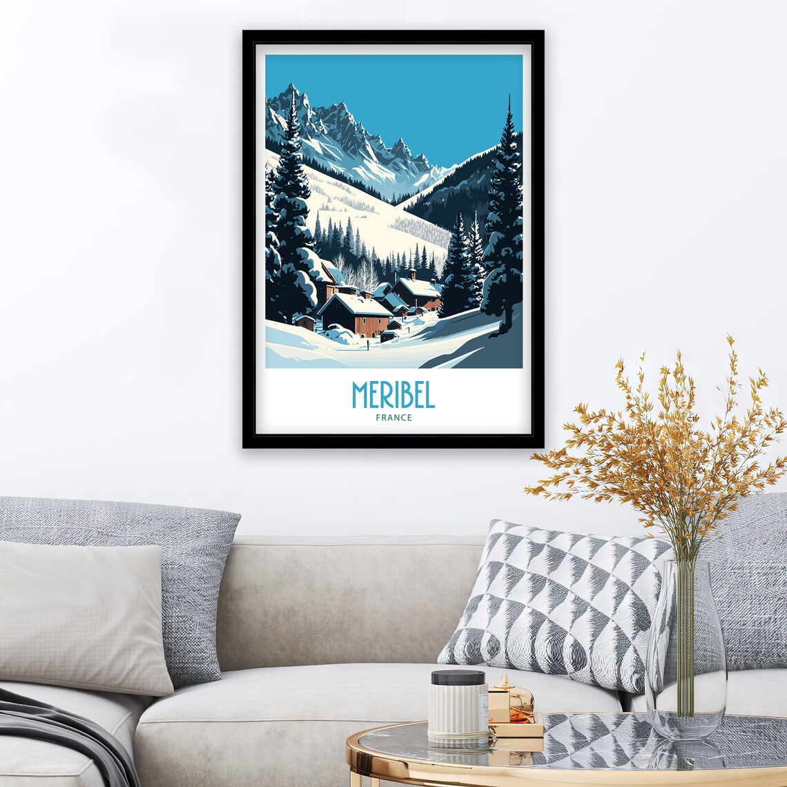Meribel Ski Travel Poster, Ski Resort Art Print - Image 2