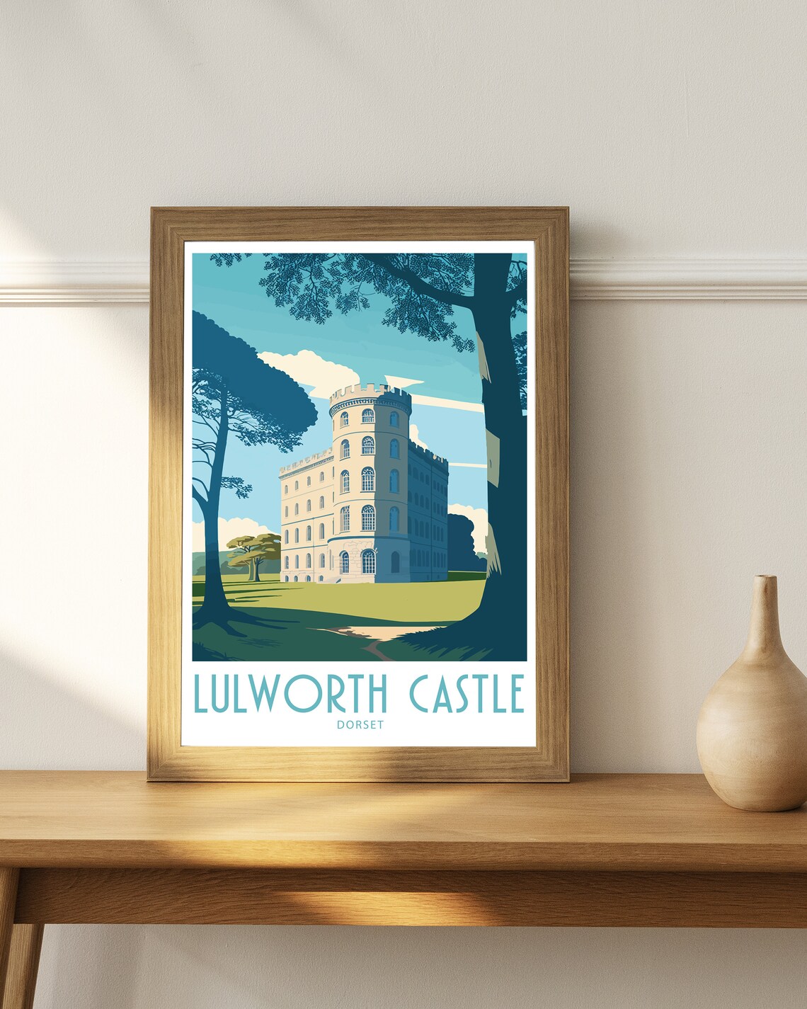 Lulworth Castle Travel Poster, Dorset Landmark - Image 4