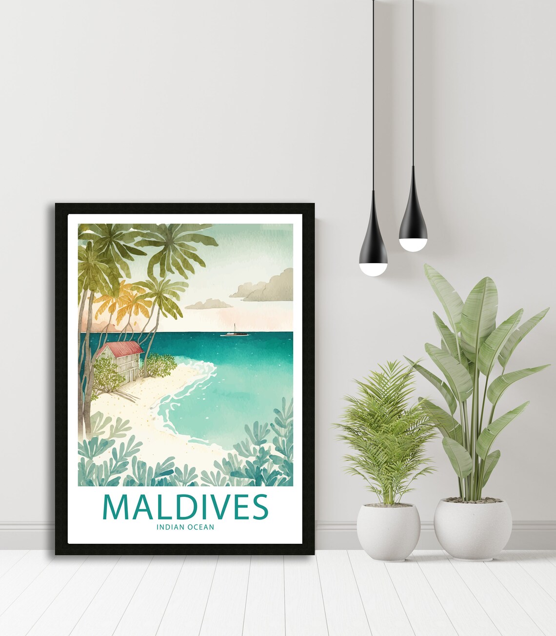 Maldives Indian Ocean Travel Poster, Home Decor - Image 5