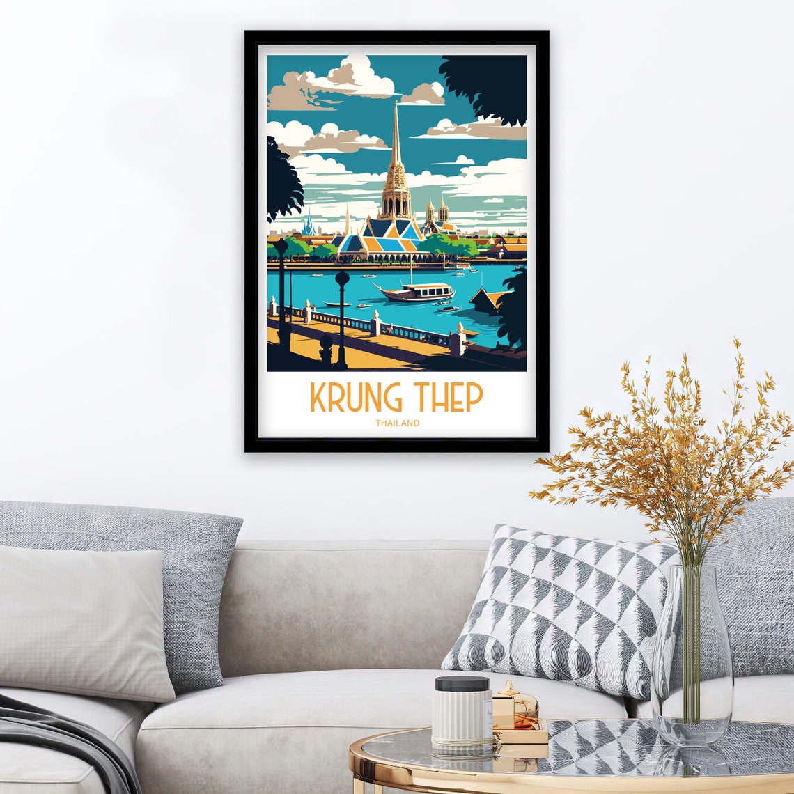 Krung Thep Travel Print Bangkok Travel Print Bangkok Home Dcor Bangkok Thailand Art Print Bangkok Thailand Room Print For Bangkok Gift - Image 3
