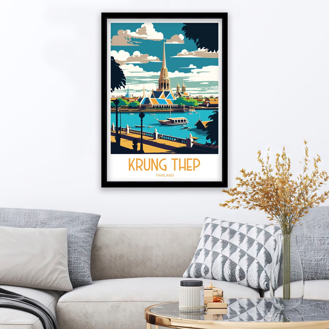 Wat Phra Kaew Bangkok Ornate Golden Temple Close Up Travel Poster - Image 3