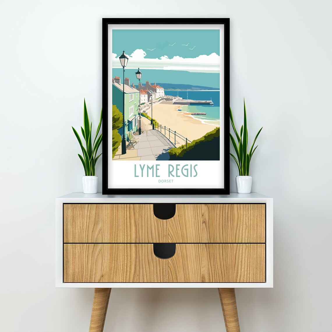 Lyme Regis Travel Poster, Dorset Wall Art - Image 2
