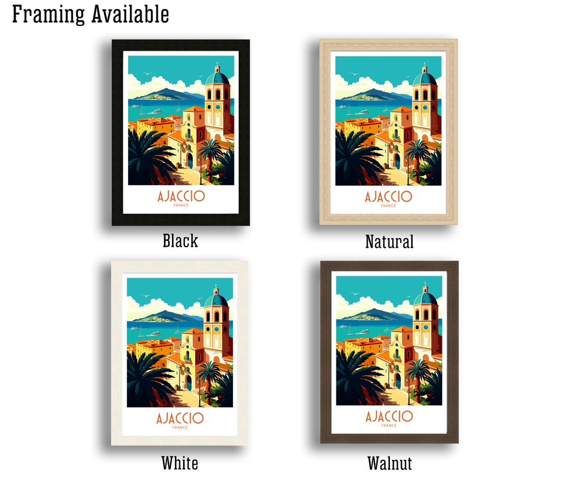 Ajaccio Travel Print Ajaccio France Poster Home Dcor Ajaccio France Art Print Ajaccio French Room Print Ajaccio France Wall Decor Ajaccio - Image 2