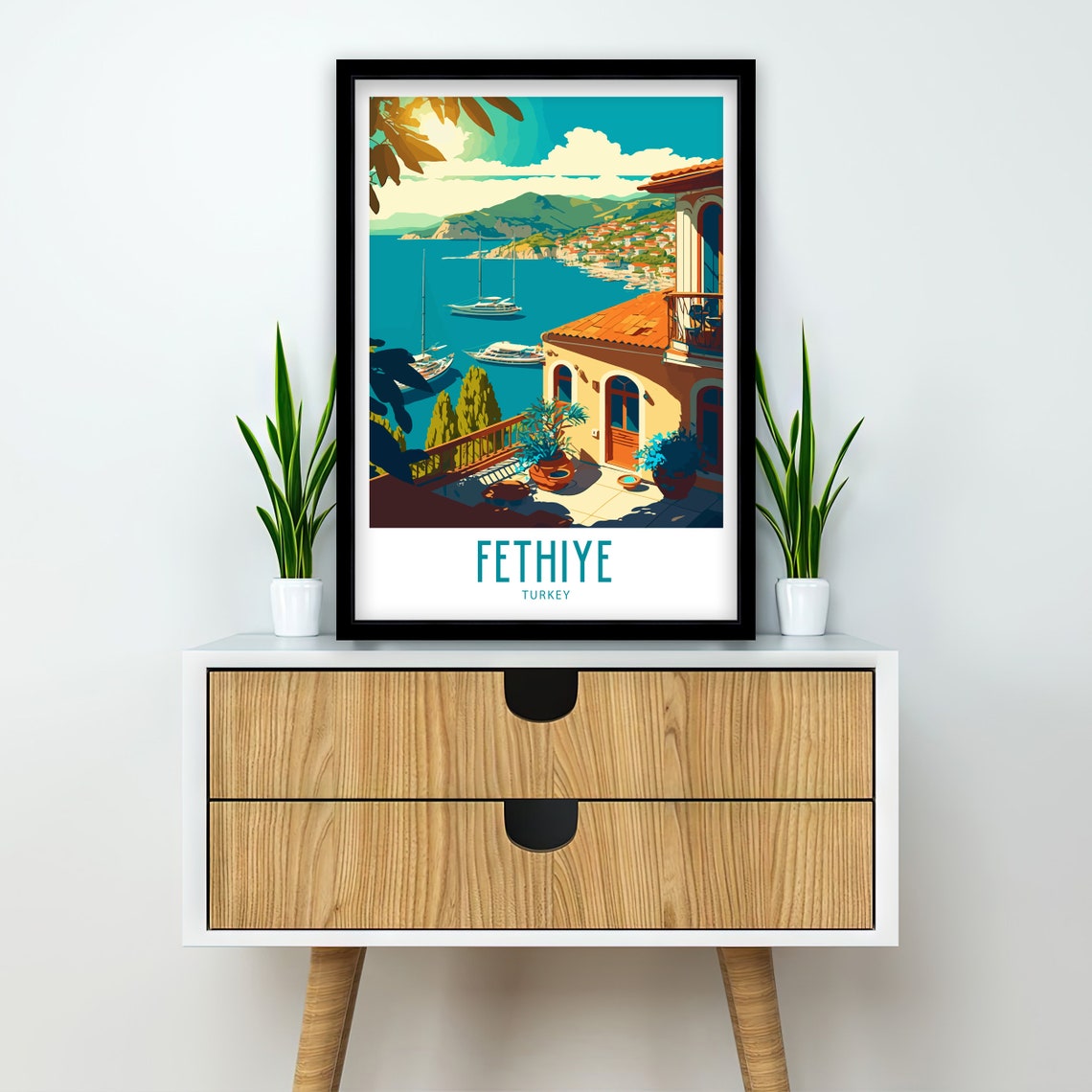Fethiye Travel Print Wall Art Fethiye Turkey Travel Poster Gift Fethiye Turkey Scenery Wall Art Fethiye Turkey Gift Wall Art Fethiye Turkey - Image 2