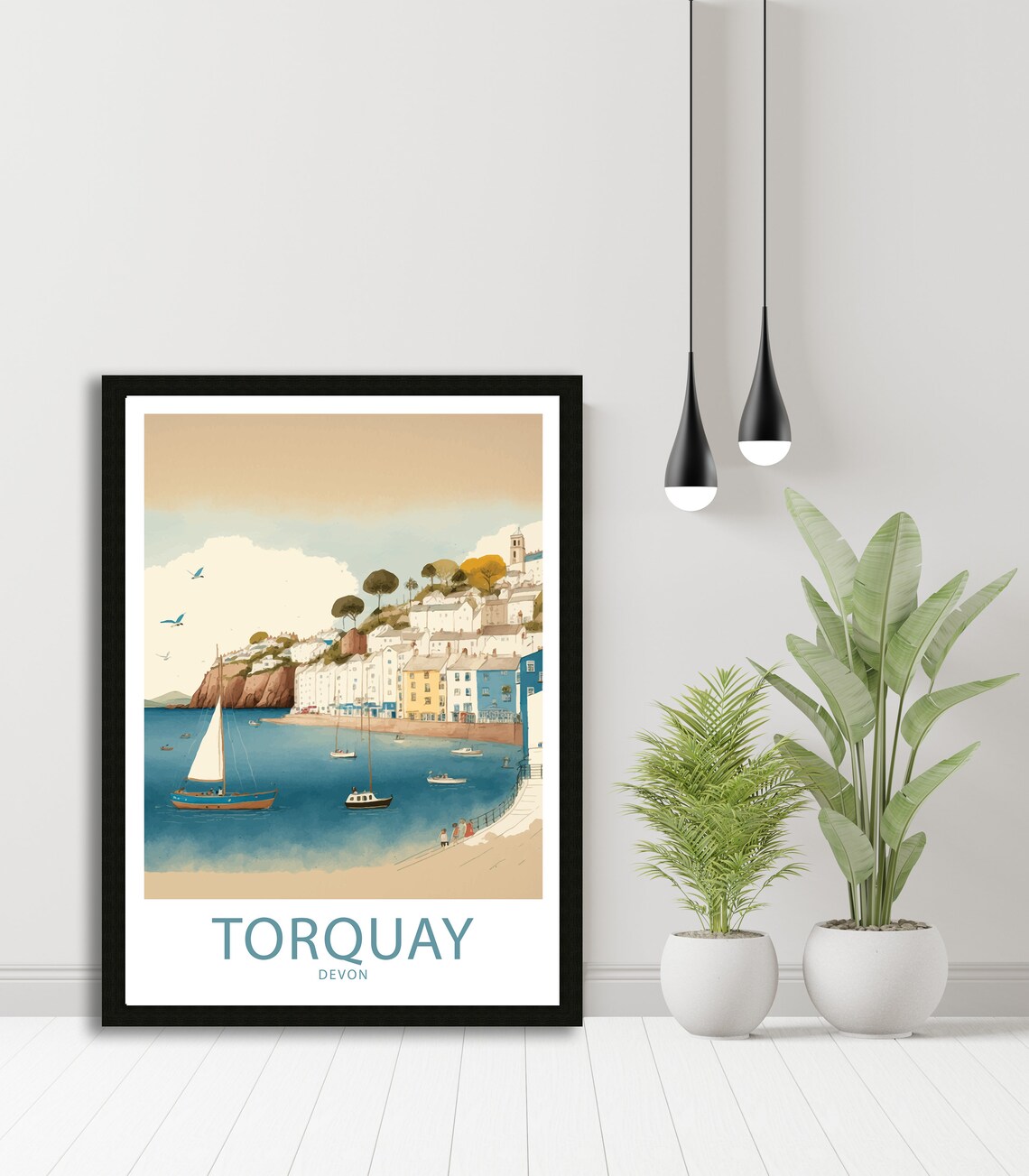 Torquay Devon Travel Poster, Place Name Wall Art - Image 5