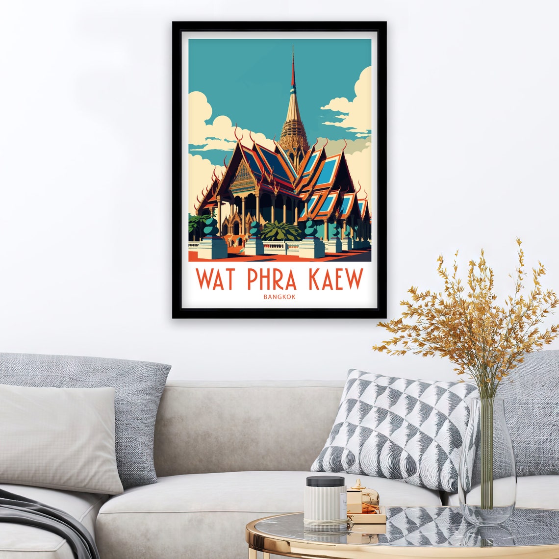 Wat Phra Kaew Temple Travel Print Bangkok Travel Print Bangkok Home Dcor Bangkok Art Print Bangkok Thailand Room Print For Bangkok Gifts - Image 3