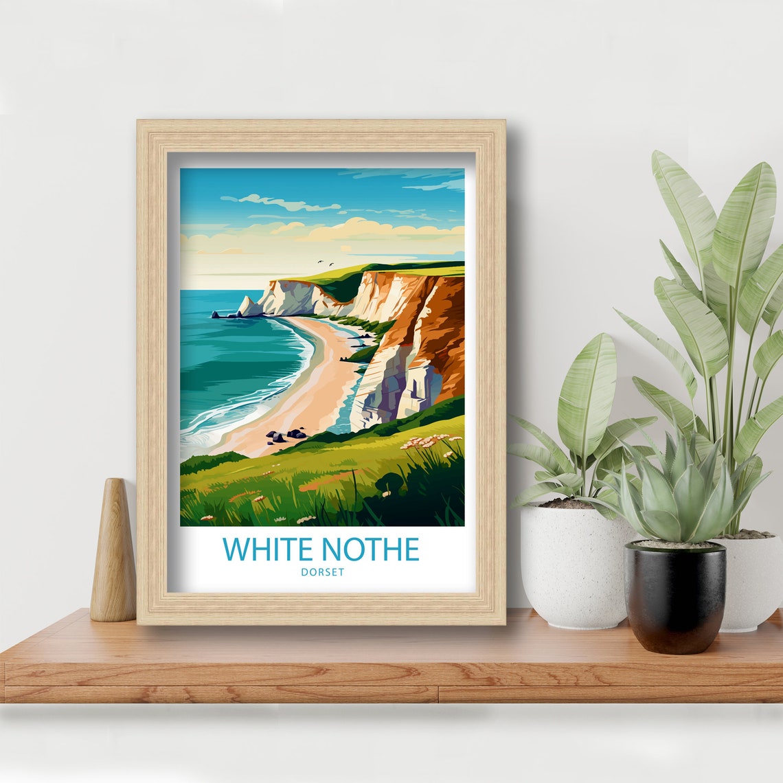 White Nothe Dorset Chalk Cliffs Secluded Beach Cove Travel Poster - Image 5