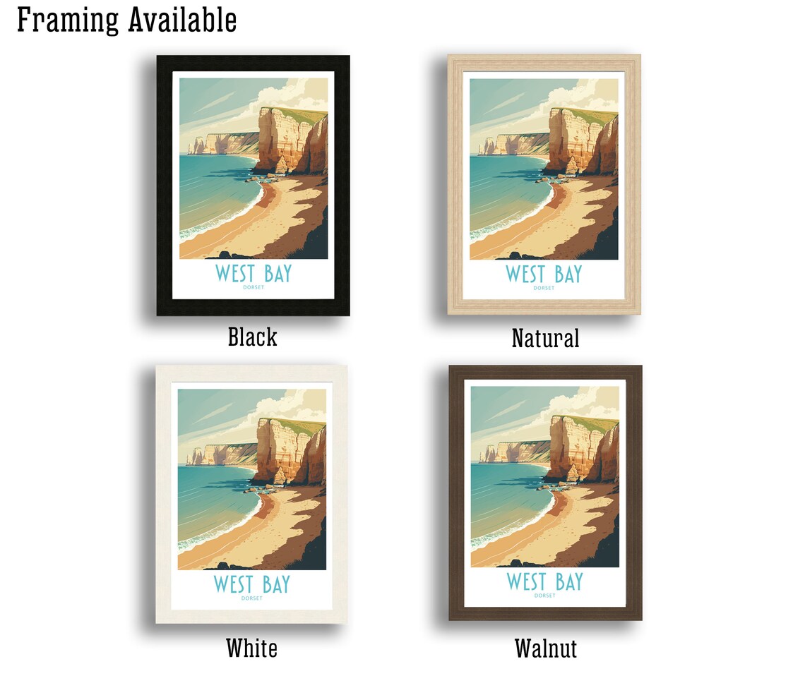 West Bay Dorset Travel Poster, Scenic Art Print - Image 2