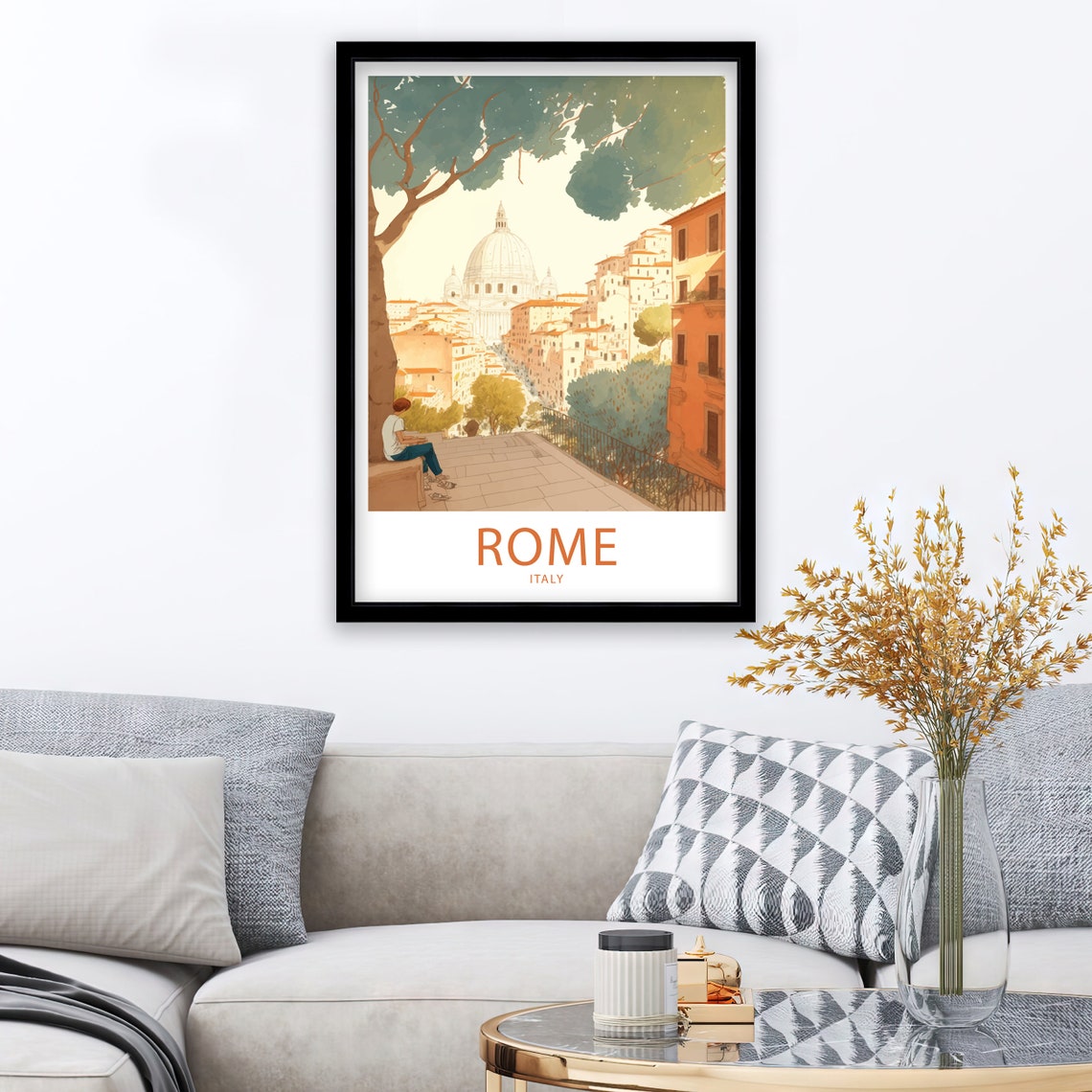 Rome Travel Print Wall Art Rome Italy Travel Poster Gift Rome Italy Scenic Wall Art Rome Italy Gift For Rome Italy Scenic Wall Decor Italy - Image 3