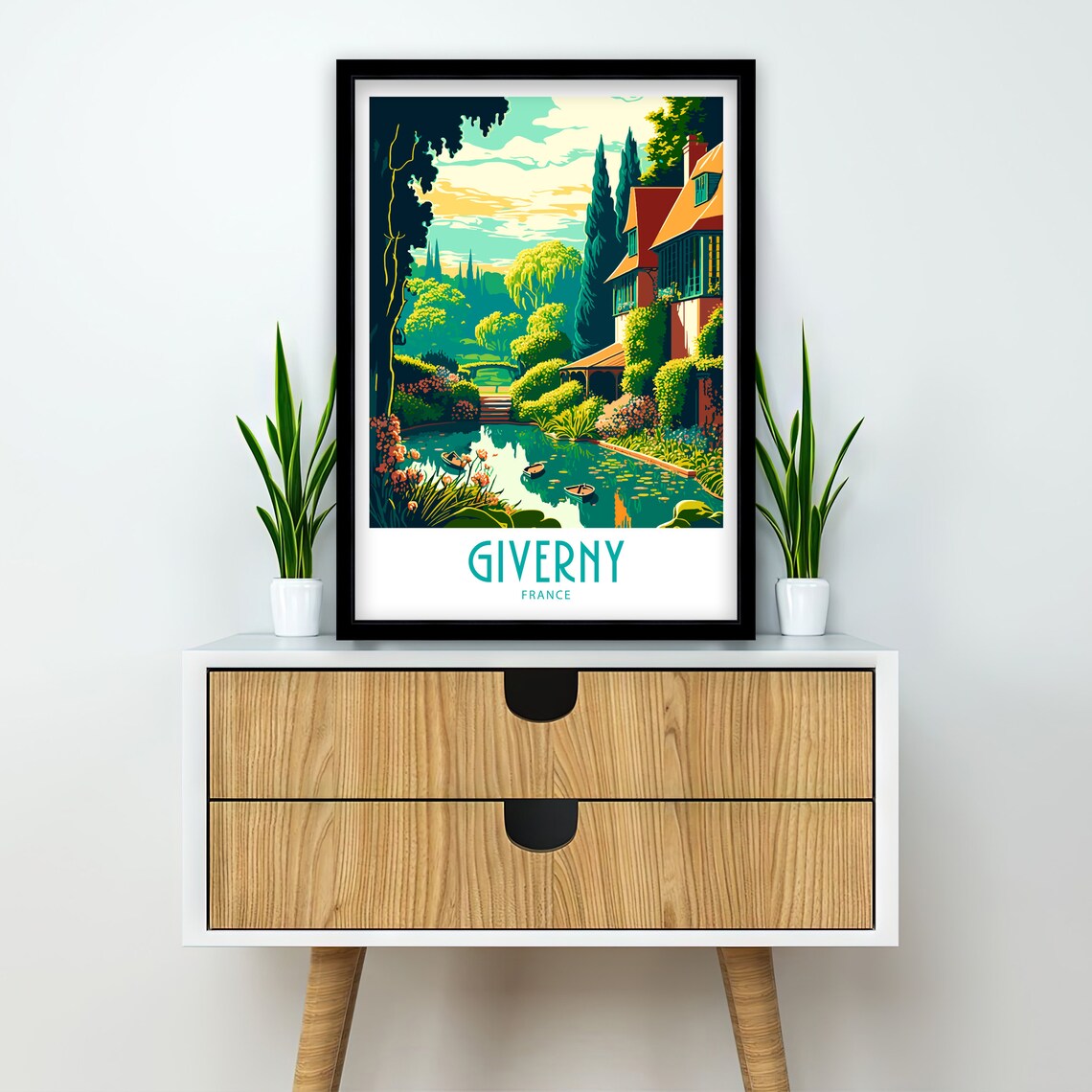 Giverny France Flower Garden Pond Water Lily Art Vintage Poster - Image 3