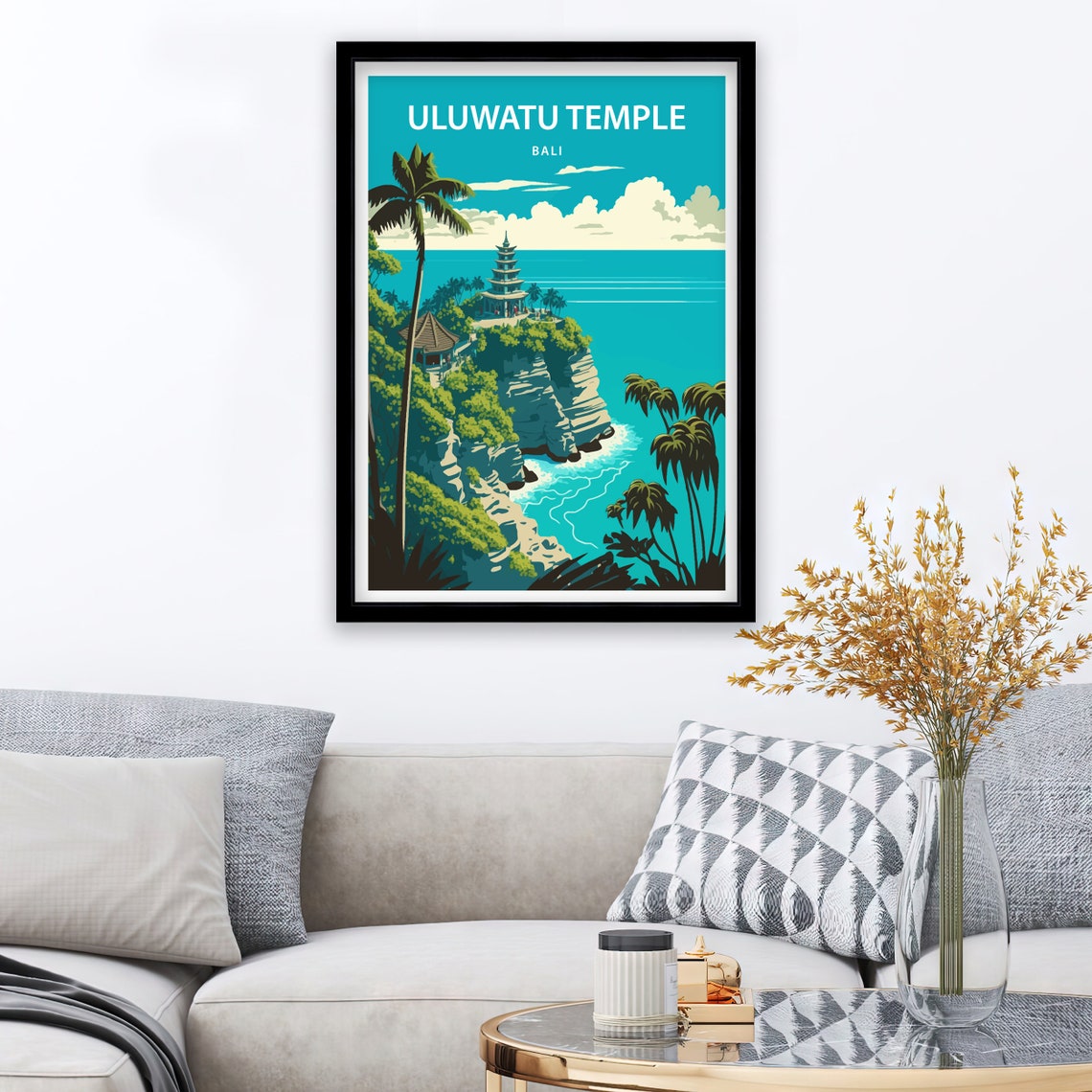 Uluwatu Temple Travel Print Wall Art Uluwatu Bali Travel Poster Gift For Uluwatu Scenery Wall Art Uluwatu Bali City Wall Art Gift For Bali - Image 2