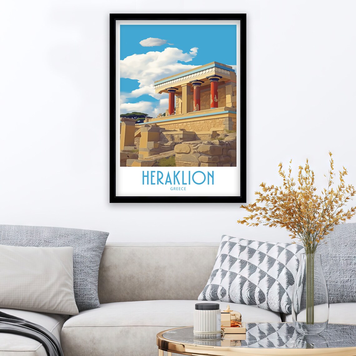 Heraklion Crete Palace of Knossos Ancient Ruins Travel Poster - Image 3