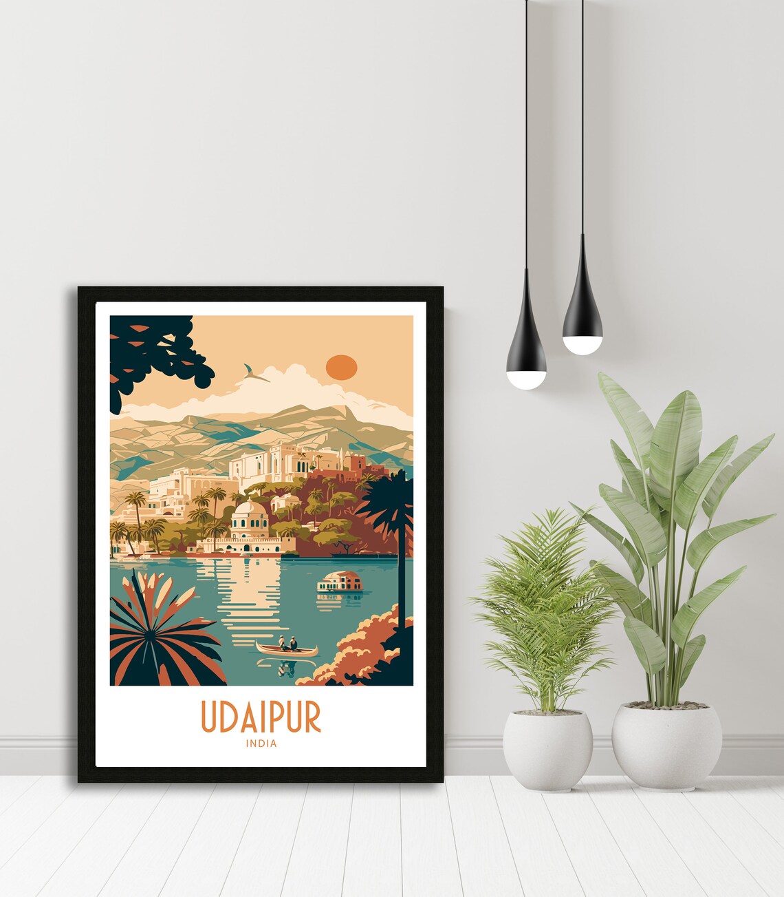Udaipur India Travel Poster, India City Wall Art - Image 5