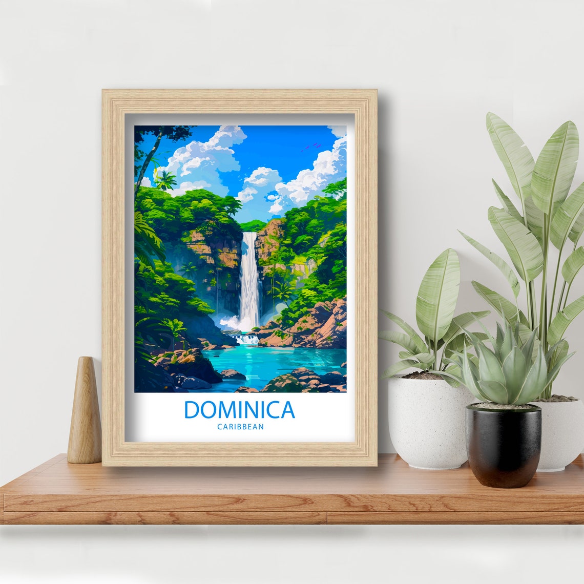 Dominica Print Trafalgar Falls Travel Print Dominica Poster Wall Decor Dominica Caribbean Trafalgar Falls Wall Art Dominica Poster Gift Art - Image 5
