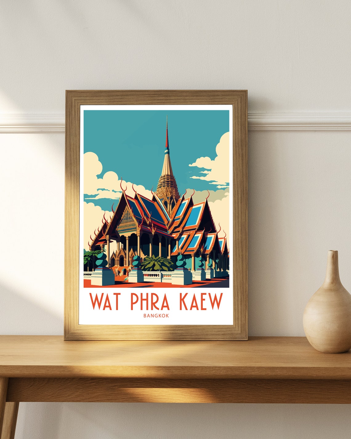 Wat Phra Kaew Temple Travel Print Bangkok Travel Print Bangkok Home Dcor Bangkok Art Print Bangkok Thailand Room Print For Bangkok Gifts - Image 4