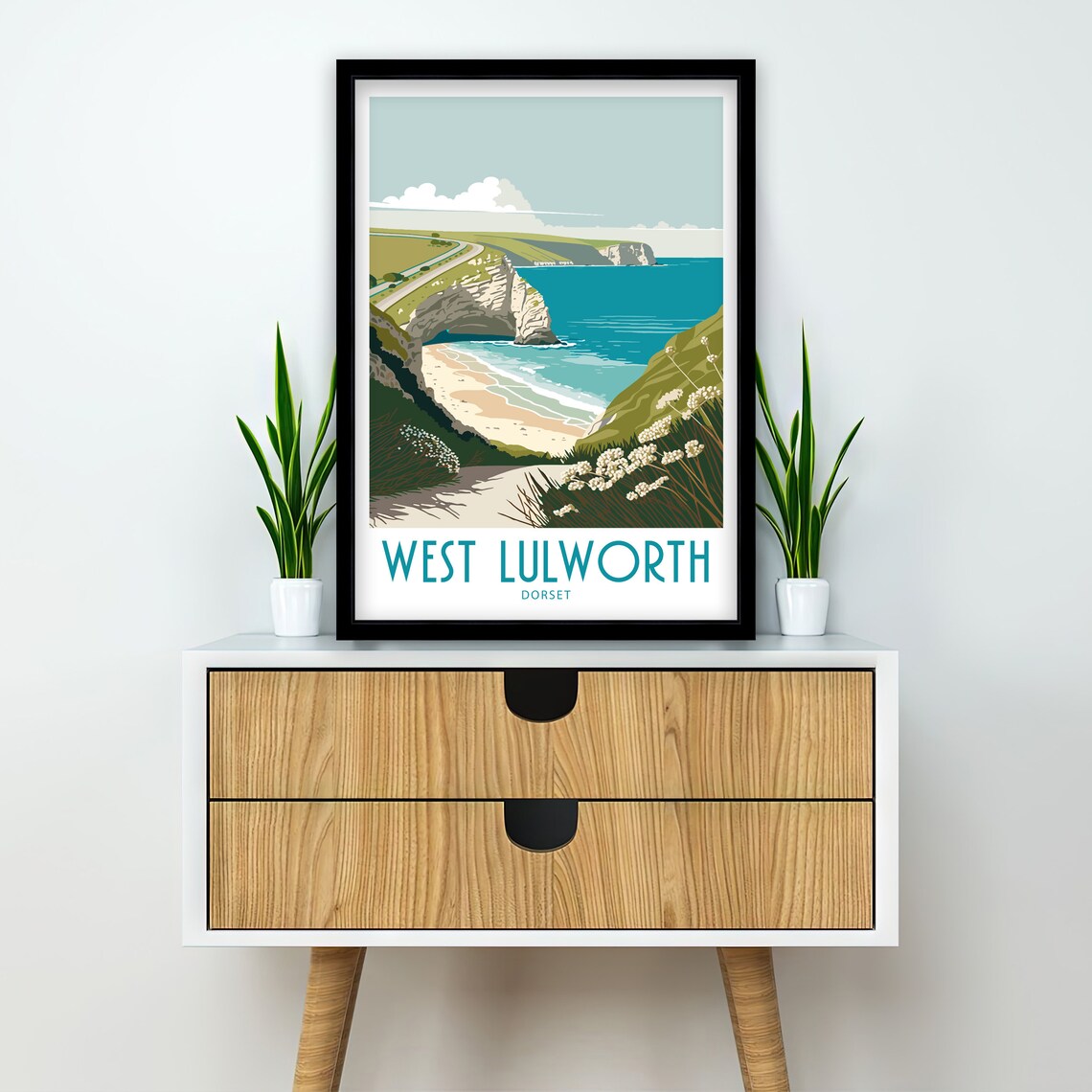 Lulworth Dorset Travel Poster, Scenic Wall Decor - Image 3