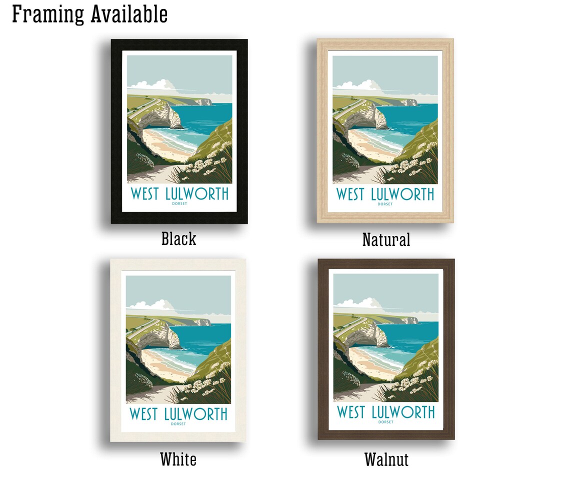 Lulworth Dorset Travel Poster, Scenic Wall Decor - Image 2