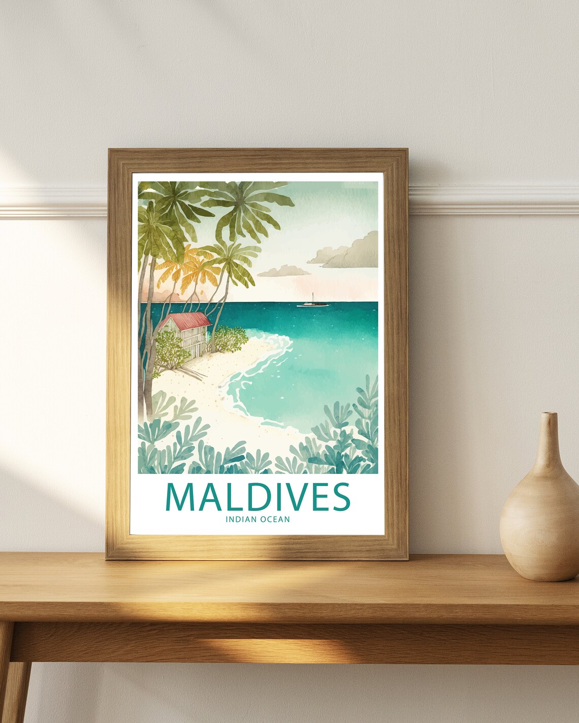 Maldives Indian Ocean Travel Poster, Home Decor - Image 4