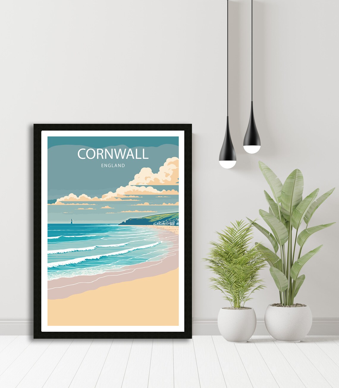 Cornwall Travel Poster Art Print - Image 3