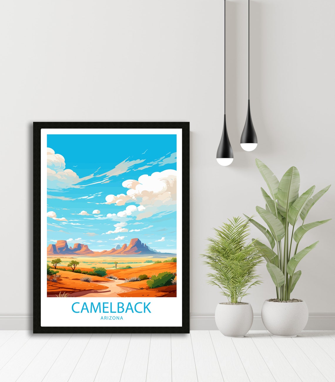 Camelback Arizona Red Rock Desert Peaks Under Bright Blue Sky Poster - Image 4