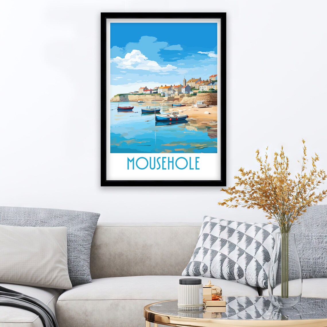 Mousehole Cornwall Travel Poster, Place-Name Art Print - Image 4