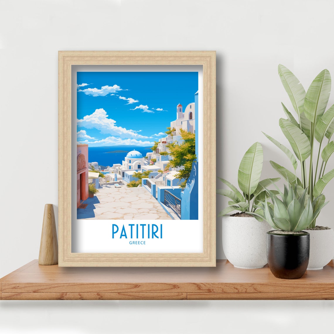 Patitiri Greece White Village Blue Dome Church Aegean Blue Sky Poster - Image 6