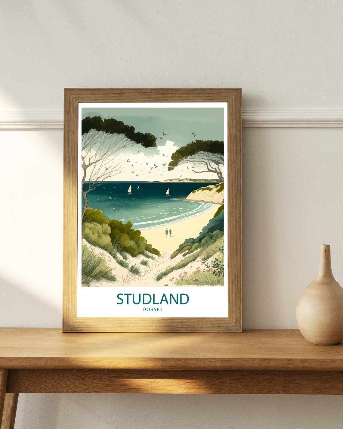 Studland Beach Travel Poster, Dorset Coast - Image 4