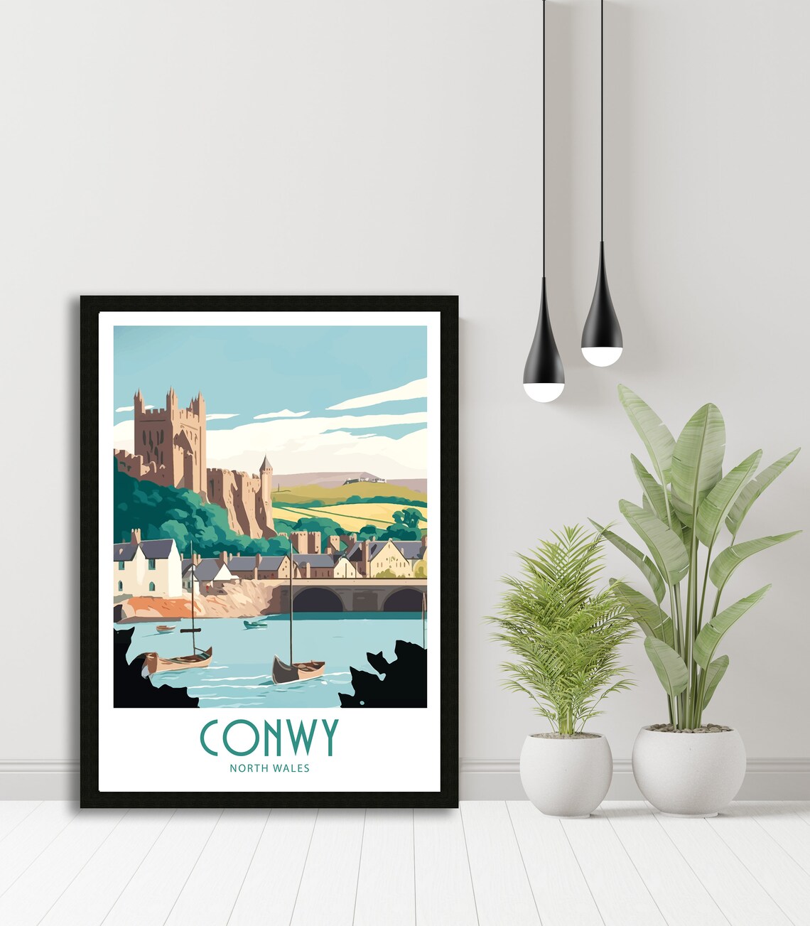 Conwy Travel Poster, North Wales Place Print - Image 5