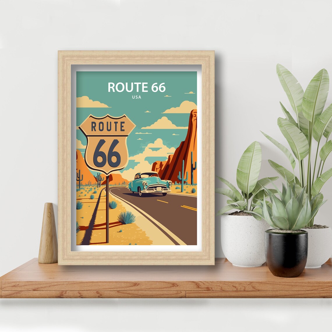 Route 66 Travel Poster, Classic Road Trip Decor - Image 4