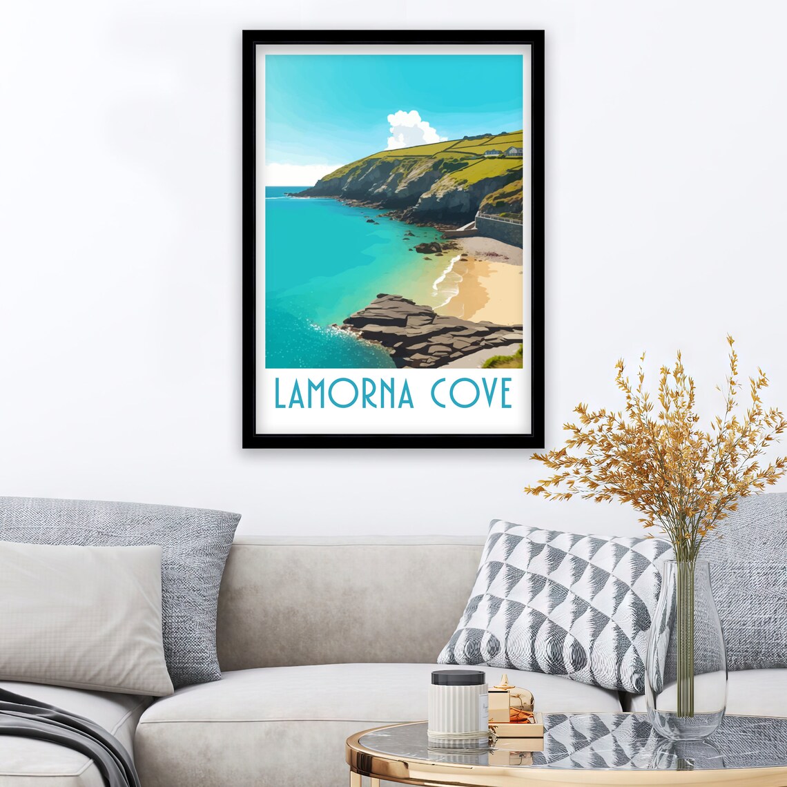Lamorna Cornwall Travel Poster, Place-Inspired Art - Image 3