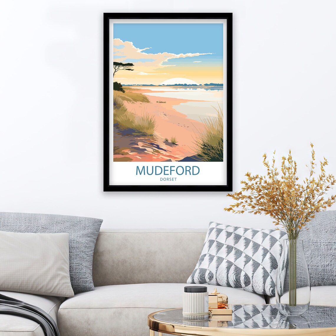 Mudeford Travel Poster, Coastal Town Decor - Image 2