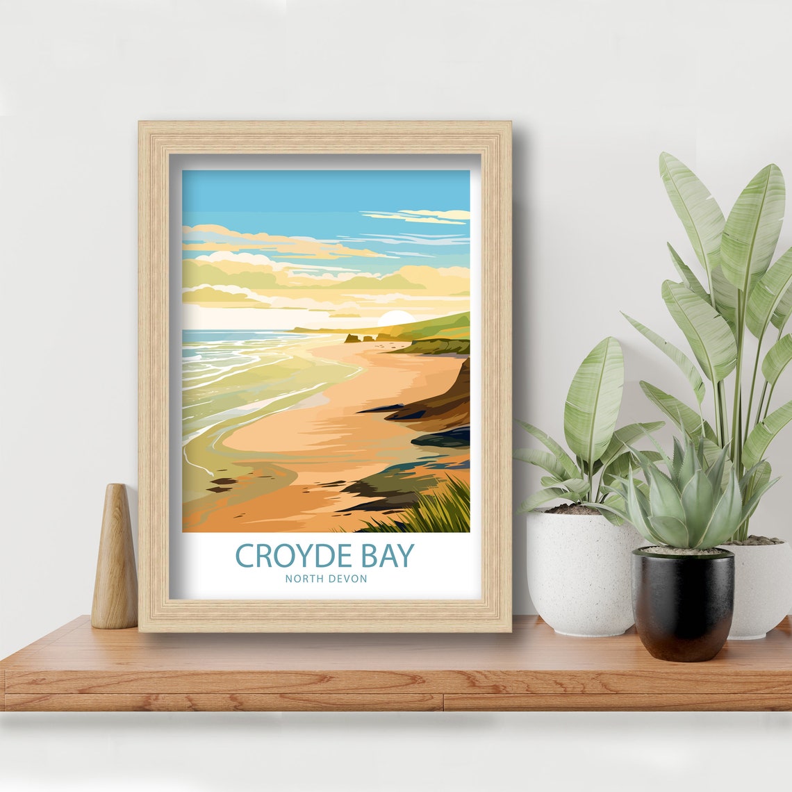 Croyde Bay North Devon Sandy Beach Sunset Coastal Travel Poster - Image 5