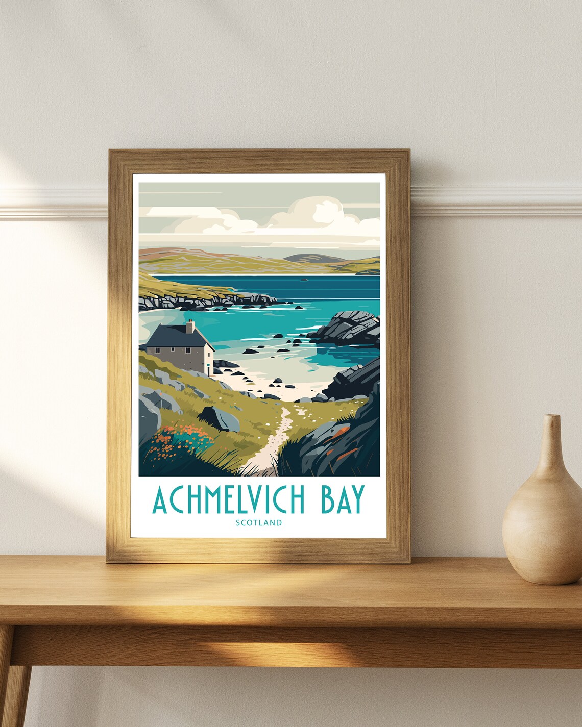 Achmelvich Bay Travel Poster, Scotland Landscape - Image 4
