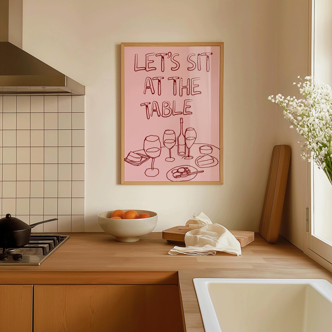 Kitchen Wall Art, Bold Typography Wine Poster - Image 4