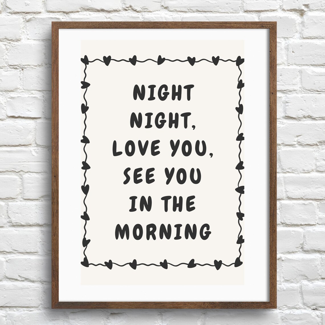 Night Night Love You Typography Poster, Bedroom Decor - Image 3