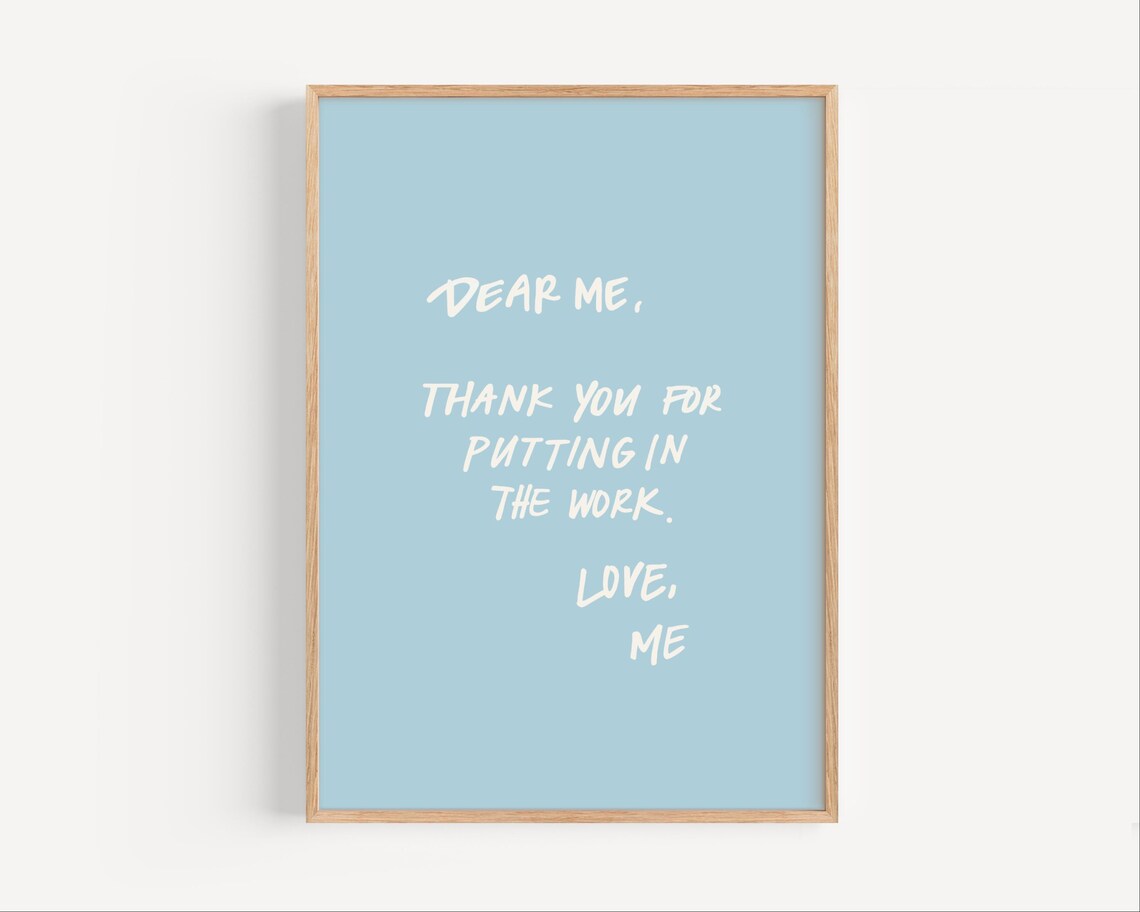 Selflove Affirmation Print Light Blue Motivational Poster