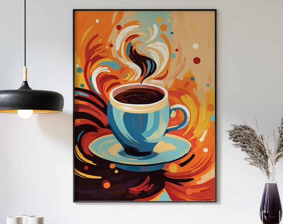Coffee Print Kitchen Decor Coffee Poster Coffee Art Coffee Artwork Kitchen Decor Coffee Wall Decor Retro Wall Decor Vintage Decor