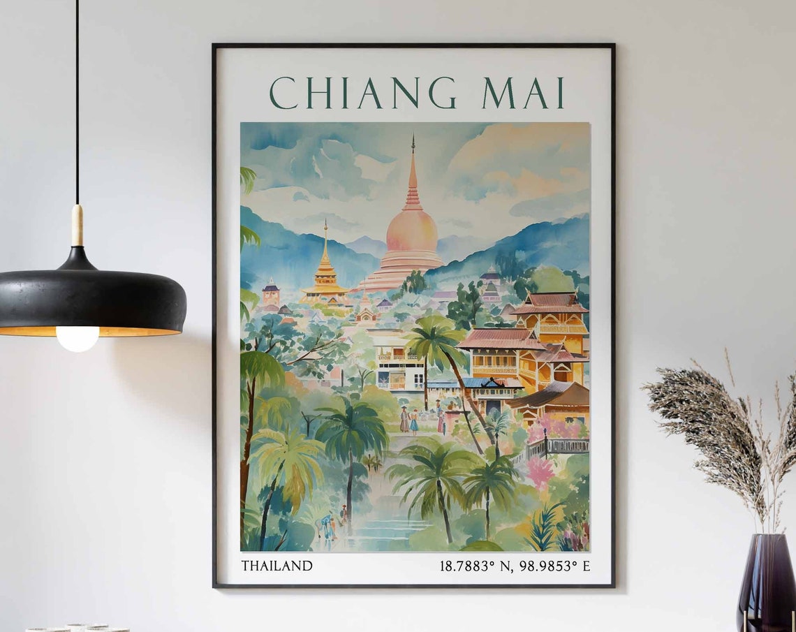 Chiang Mai Stupa Temples in a Tropical Mountain Setting Poster